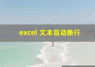 excel 文本自动换行